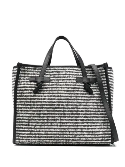 Gianni Chiarini Black And White Pullover Fabric Shopping Bag