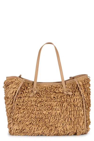 Gianni Chiarini Marcella Raffia Tote Bag In Beige