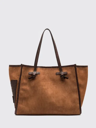 Gianni Chiarini Marcella Ribbed Suede Calfskin Shoulder Bag In Hazel
