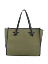 Gianni Chiarini 'marcella' Shopping Bag In Military Green Cotton In Green