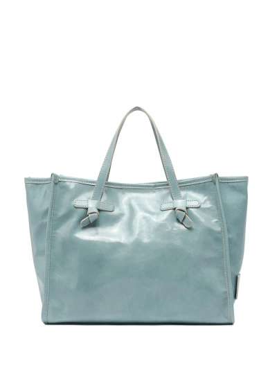 Gianni Chiarini Marcella Shopping Bag In Translucent Leather In Azur