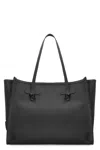 Gianni Chiarini Shopping Bag In Double Bubble Leather In Black