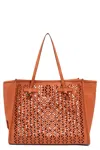 Gianni Chiarini Marcella Shopping Bag In Double Bubble Leather In Brown