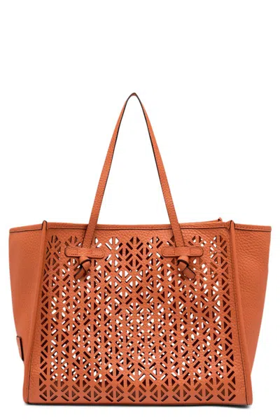 Gianni Chiarini Marcella Smooth Leather Tote Bag In Orange