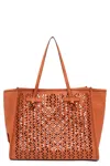 Gianni Chiarini Marcella Shopping Bag In Double Bubble Leather In Orange