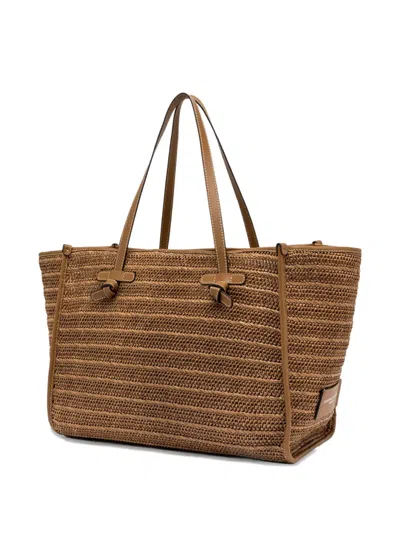 Gianni Chiarini Marcella Straw-effect Tote Bag In Brown