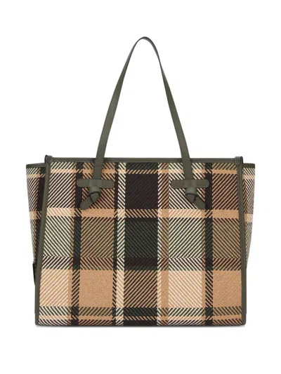 Gianni Chiarini Marcella Tartan-plaid Tote Bag In Brown