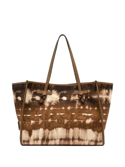 Gianni Chiarini Marcella Tie-dye Knotted Tote Bag In Brown