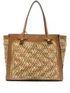 Gianni Chiarini Woven Texture Tote Bag With Leather Accents In Brown