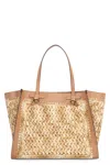 Gianni Chiarini Woven Texture Tote Bag With Leather Accents In Brown