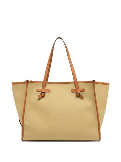 Gianni Chiarini Yellow Orange Canvas Handbag Marcella In Brown