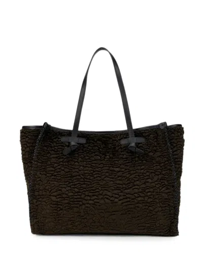 Gianni Chiarini Tote Bag In Faux Astrakhan In Brown