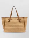 Gianni Chiarini Marcella Tote Bag Contrast Trim Woven In Brown