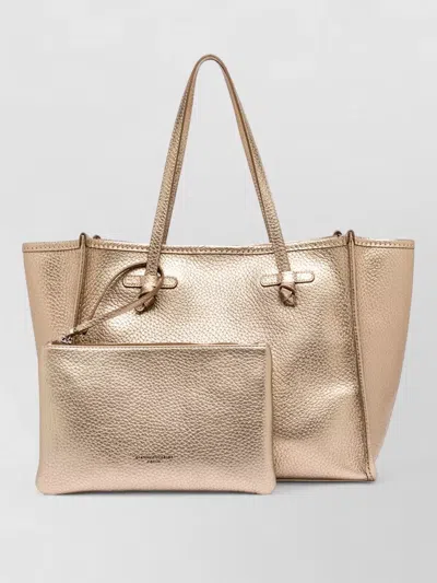 Gianni Chiarini Marcella Tote Bag Dual Handles Metallic In Gold