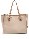 Gianni Chiarini Structured Beige Shopper Bag With Herringbone Texture In Neutral