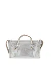 Gianni Chiarini Marcella Textured Silver Leather Shoulder Bag In Silver