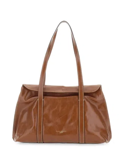 Gianni Chiarini Marghe Leather Shoulder Bag In Brown