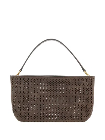 Gianni Chiarini Mashup Perforated Shoulder Bag In Brown