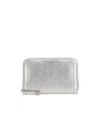 Gianni Chiarini Maxi-grain Zip Wallet In Silver