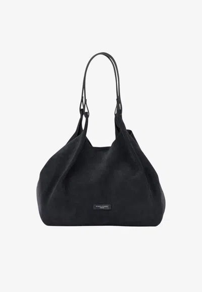 Gianni Chiarini Medium Dua Suede Shoulder Bag In Blue