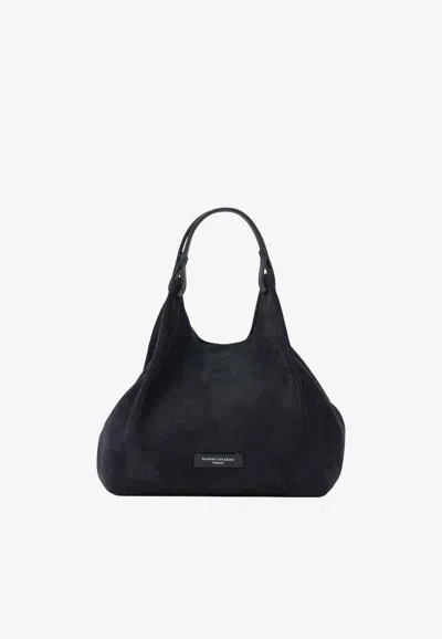 Gianni Chiarini Medium Dua Suede Shoulder Bag In Blue