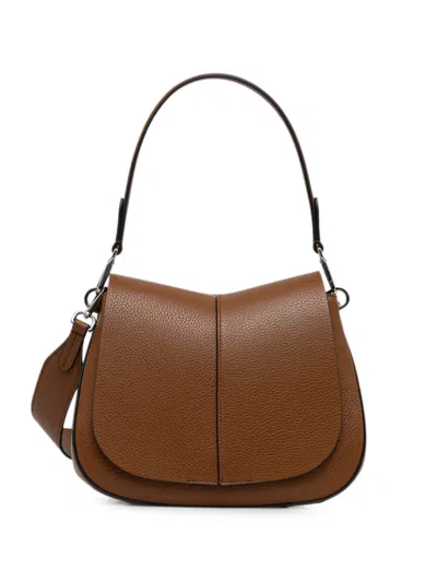 Gianni Chiarini Medium Helena Grained-leather Tote Bag In Brown