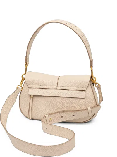 Gianni Chiarini Medium Helena Round Grained-leather Shoulder Bag In Nude