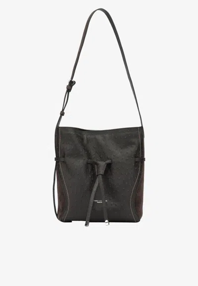 Gianni Chiarini Medium Sienna Shoulder Bag In Dark Brown