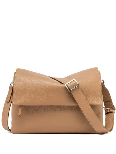 Gianni Chiarini Nude Neutrals Leather Satchel Three In Brown