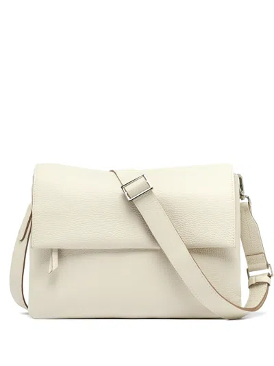 Gianni Chiarini Medium Three Grained-leather Shoulder Bag In White