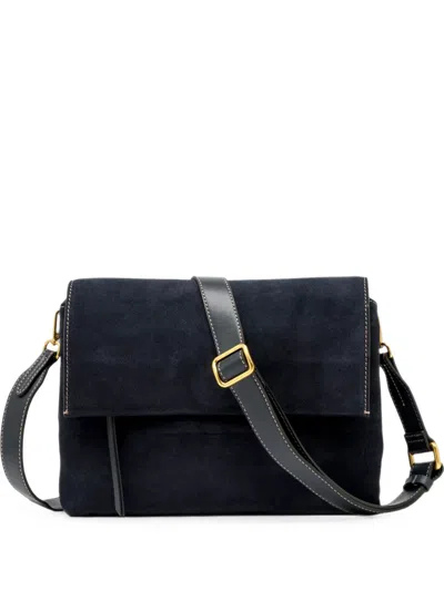 Gianni Chiarini Medium Three Suede Shoulder Bag In Blue