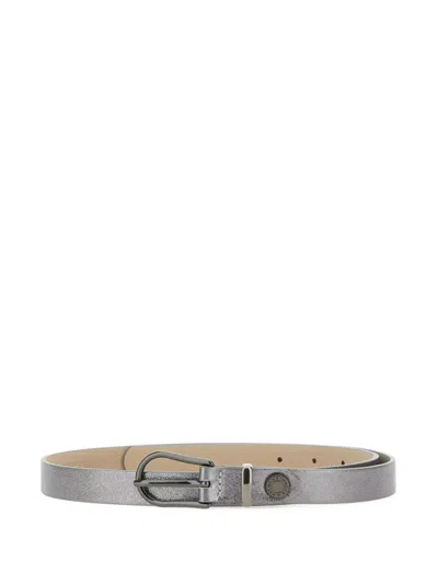 Gianni Chiarini Metallic Buckle Belt In Gray