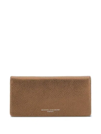 Gianni Chiarini Metallic-finish Leather Wallet In Brown