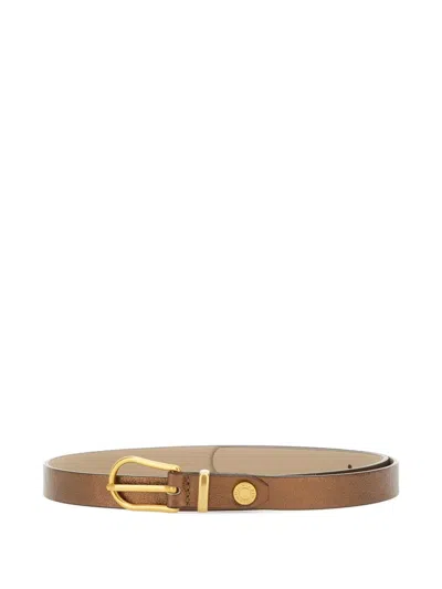 Gianni Chiarini Metallic Leather Belt In Brown