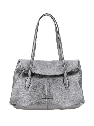 Gianni Chiarini Metallic Leather Tote Bag In Gray