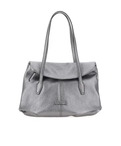 Gianni Chiarini Metallic Leather Tote Bag In Gray