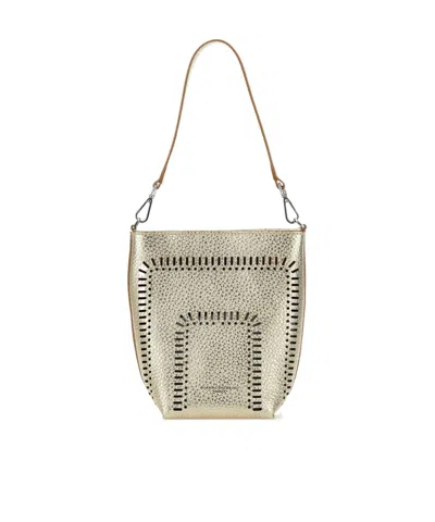 Gianni Chiarini Metallic Tote Bag In Nude