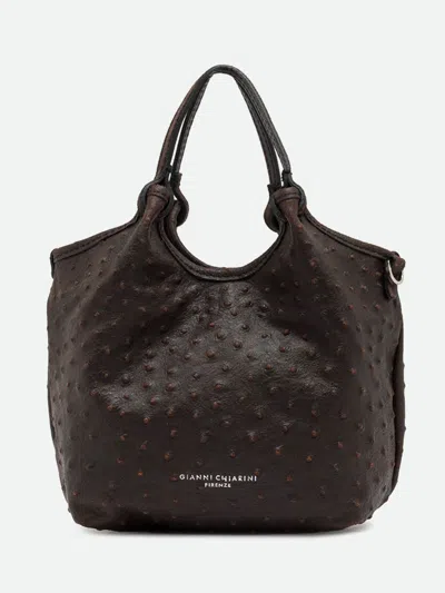 Gianni Chiarini Dua Tote Bag Mit Straussenfedern In Brown