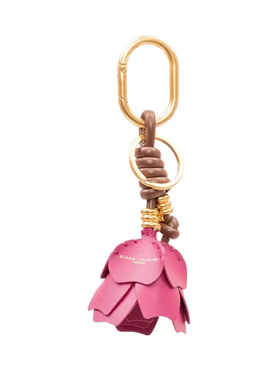 Gianni Chiarini Mini Charm Flower Bag With Clip In Desert Flower