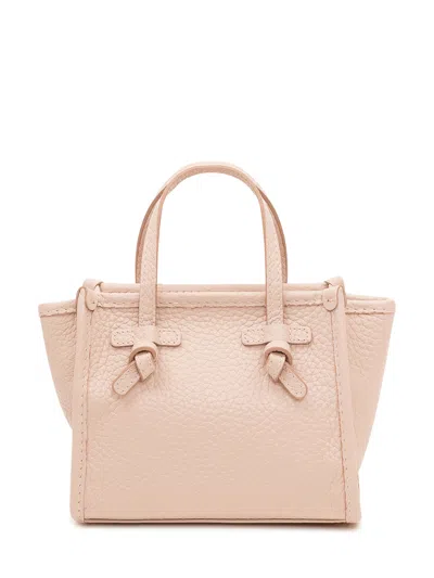 Gianni Chiarini Mini Double Handle Handbag With Knotted Accents In Pink Salt