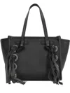 Gianni Chiarini Miss Marcella Black Leather Bag With Fringes In Black