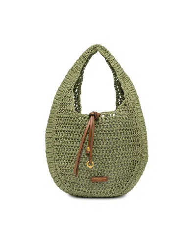 Gianni Chiarini Mini Straw Tote Bag For Women - Ss26 Collection In Green