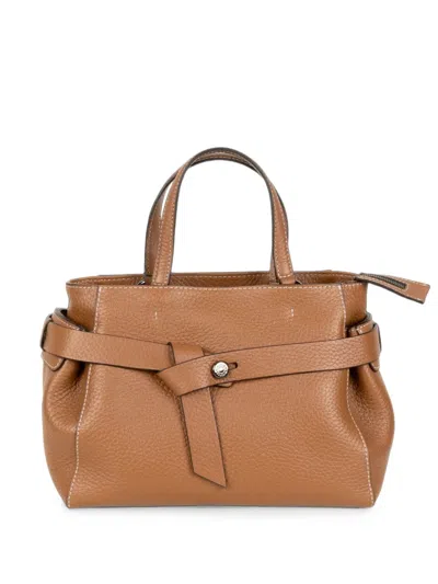 Gianni Chiarini Miranda Grained Leather Tote Bag In Brown