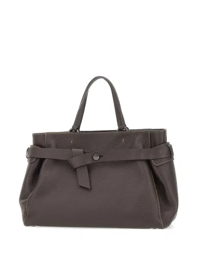 Gianni Chiarini Miranda Knotted Leather Tote Bag In Brown