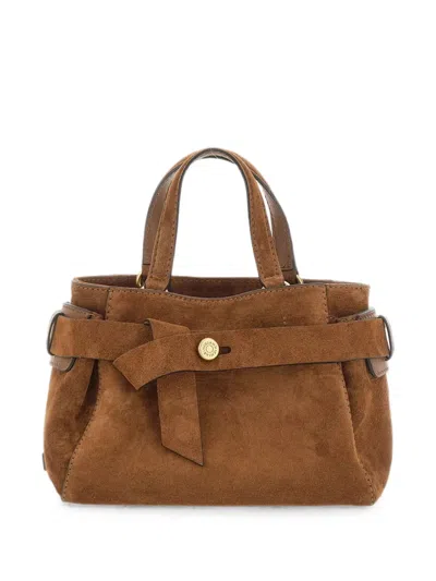 Gianni Chiarini Miranda Knotted Suede Tote Bag In Blue