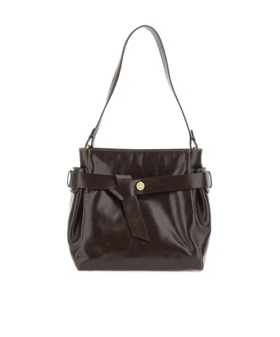 Gianni Chiarini Miranda Leather Shoulder Bag In Brown