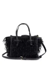Gianni Chiarini Miss Marcela Fringed Knot-detail Mini Bag In Black