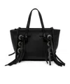 Gianni Chiarini Miss Marcella Black Leather Bag With Fringes In Black