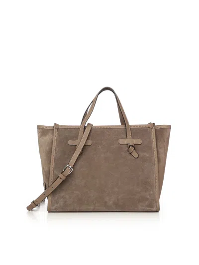 Gianni Chiarini Miss Marcella 32 Suede Bag In Sand