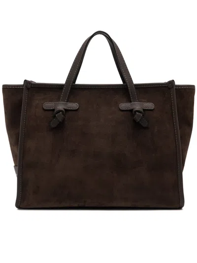 Gianni Chiarini Miss Marcella 32 Suede Rectangular Tote In Brown
